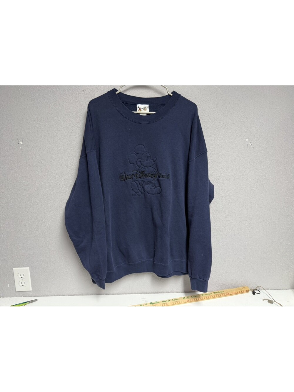 Vintage Disney Casuals Embossed Mickey Mouse Blue Sweatshirt Adult Size XXL